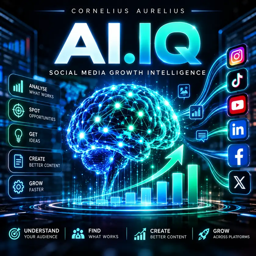 AI.IQ — social media growth intelligence, content ideas and cross-platform analysis