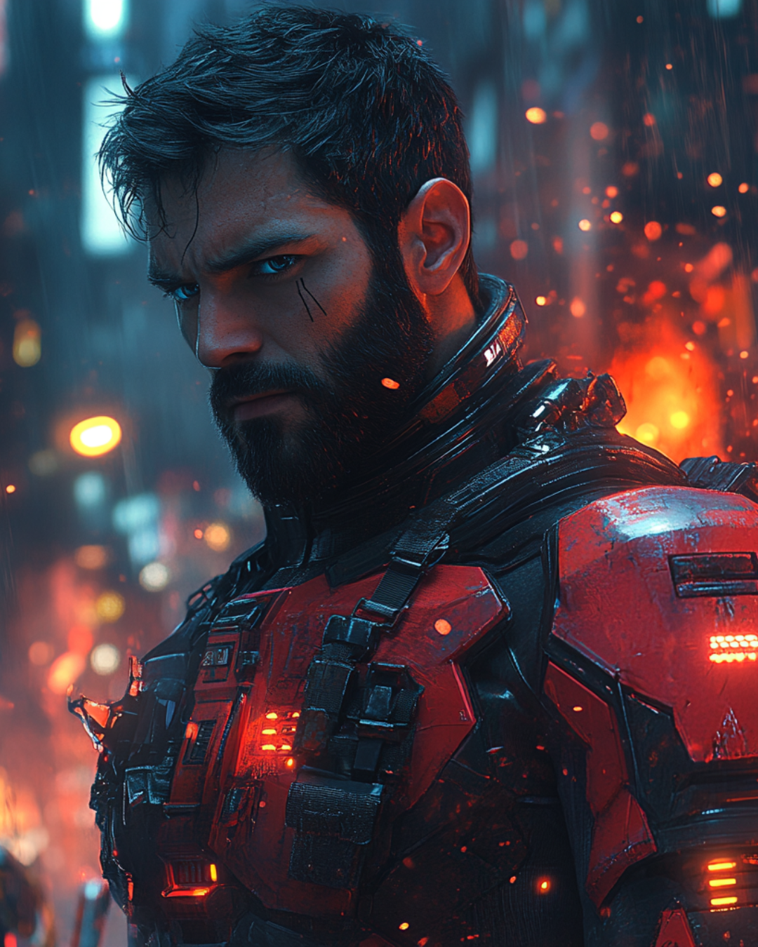Cornelius Aurelius AI Art thumbnail showing a cinematic futuristic armoured character for the AI Art gallery by Cornelius Aurelius